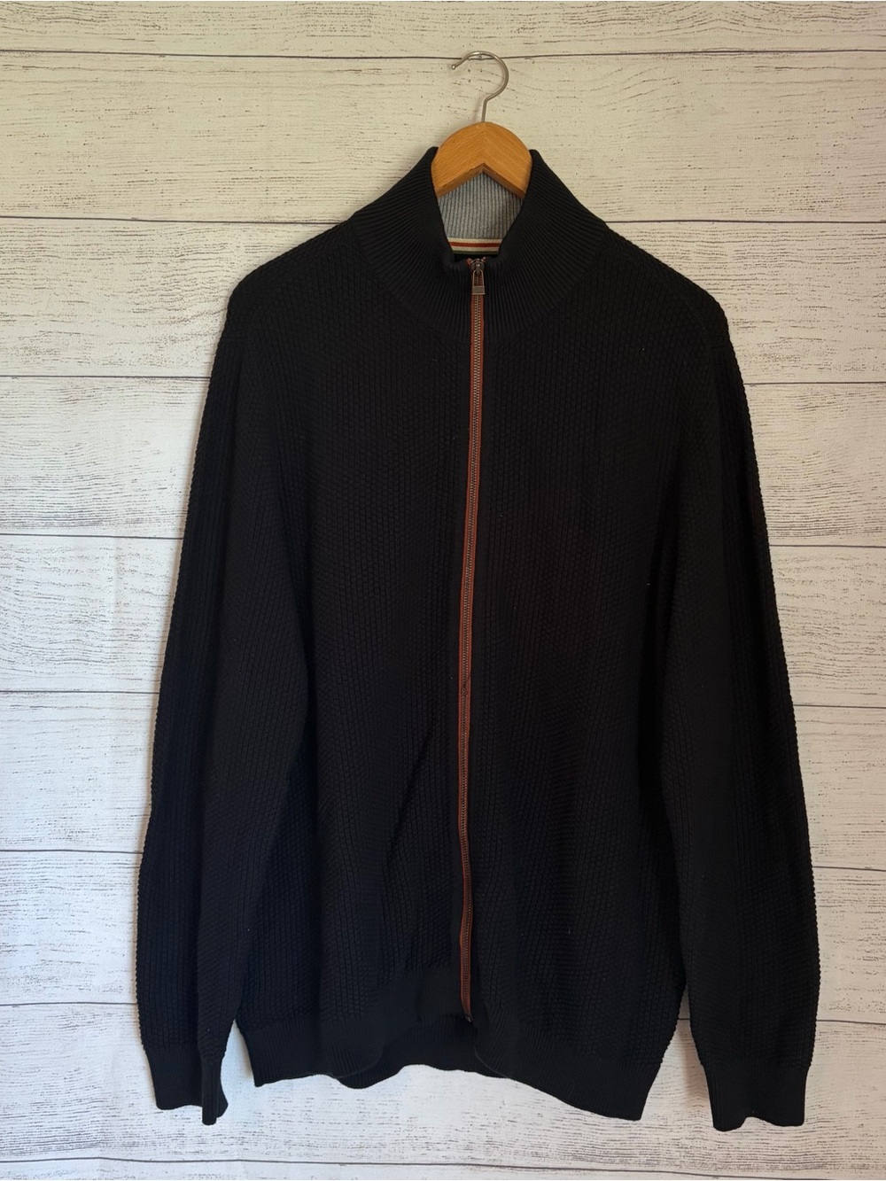Carbon2Colbalt Men’s Mockneck Full Zip Sweater.